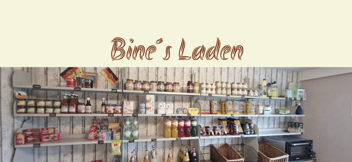 Regal in Bine´s Laden Regal mit Lebensmitteln in Bine´s Laden